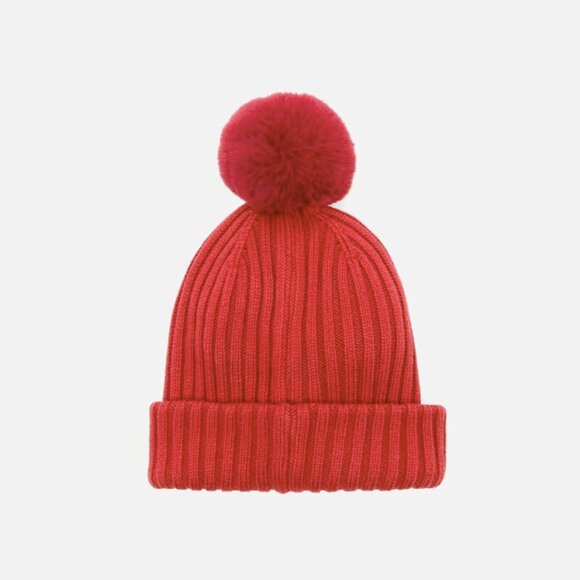 Jacadi Paris NEW NWT Girls Red Ribbed Knit Hat - Picture 1 of 10